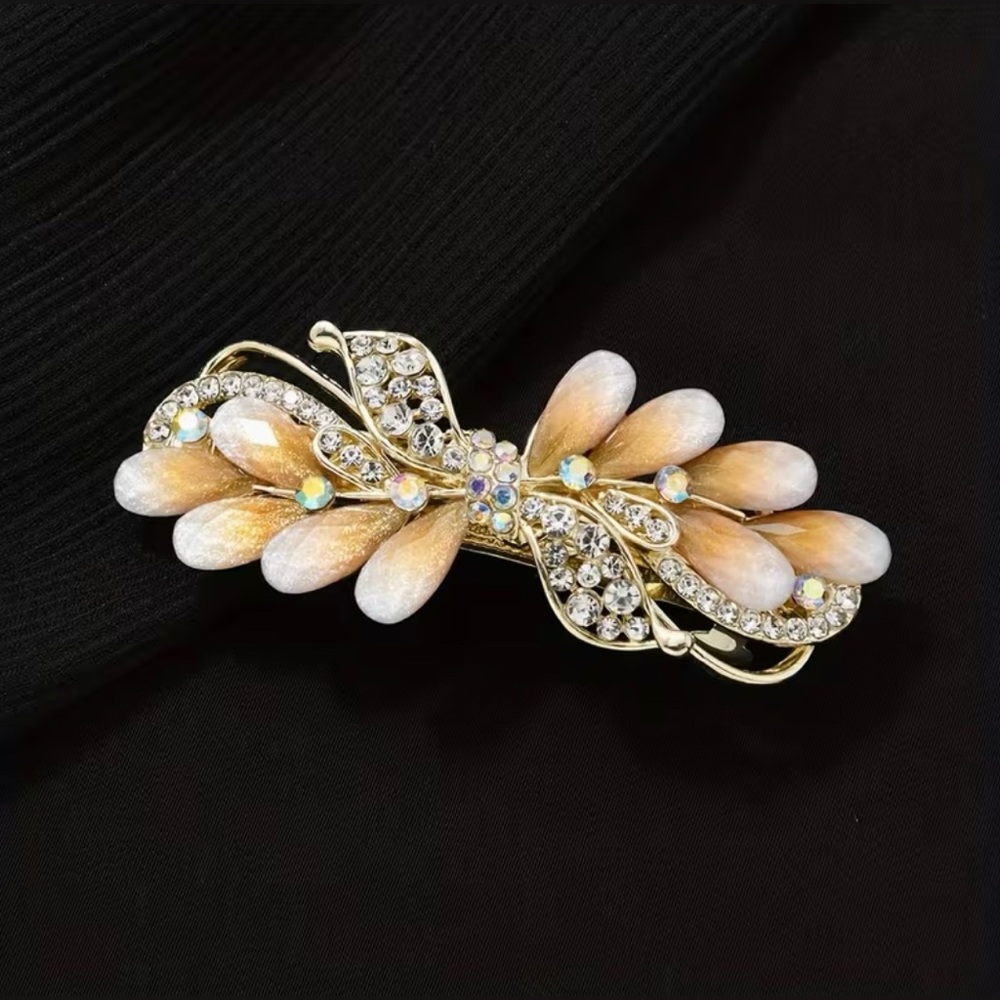 Rhinestone Embellished Barrette Hair Clip Barrette Gorgeous New Modern